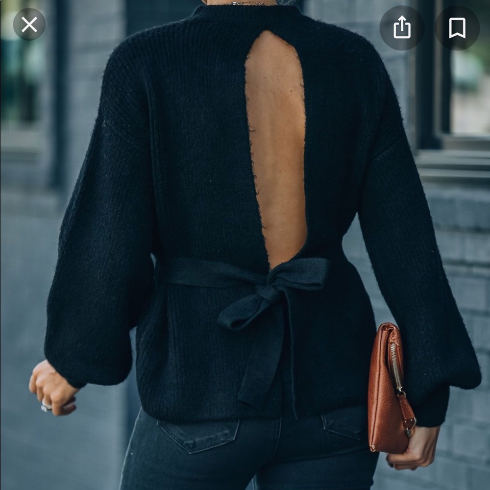 NWOT VICI black Open Back Sweater
